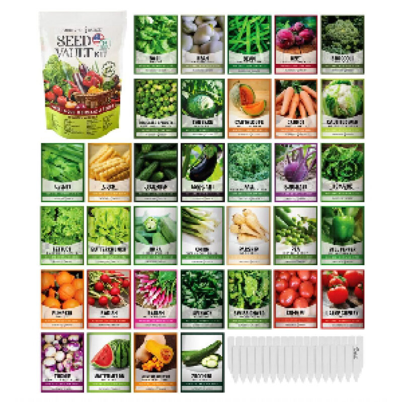 35-Pack Vegetable Seed Kit for Home Gardening