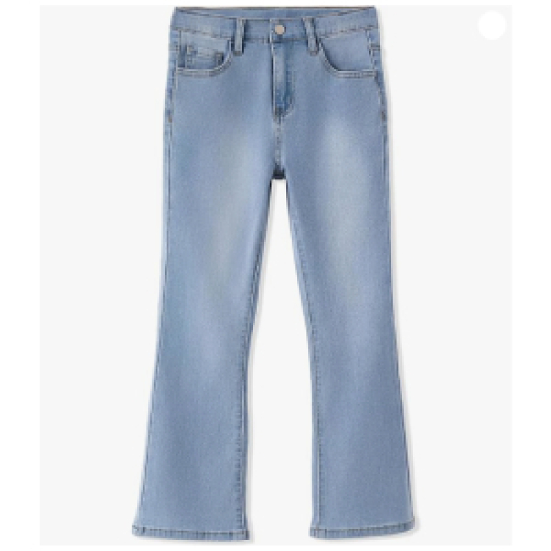 High-Waisted Girls' Stretch Denim Jeans