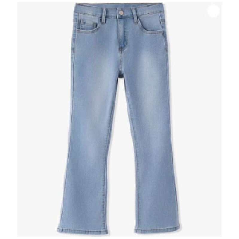 High-Waisted Girls' Stretch Denim Jeans