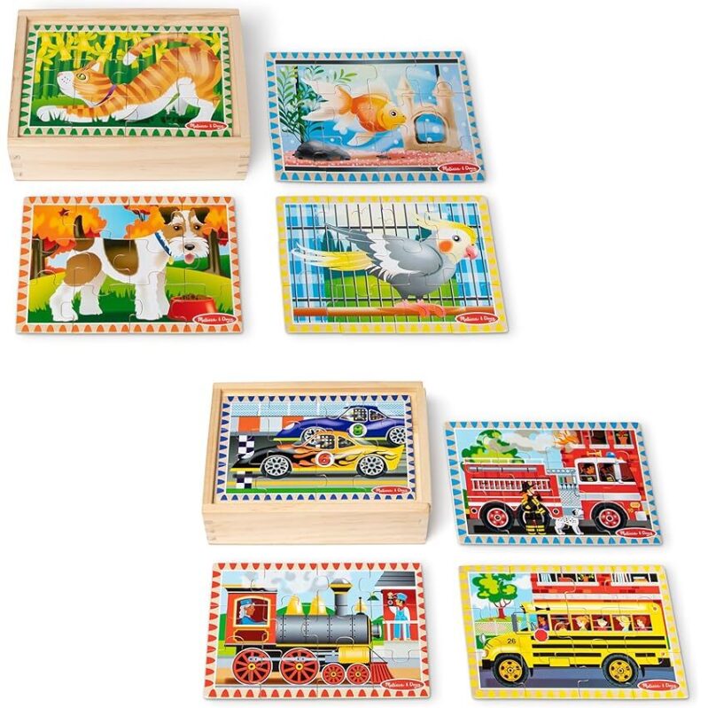 Melissa & Doug 2-Pack Wooden Jigsaw Puzzles in a Box