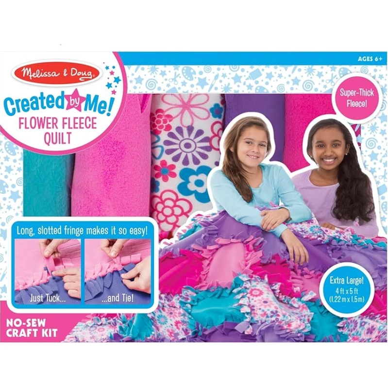 Melissa & Doug Created by Me Flower Fleece Quilt No-Sew Craft Kit