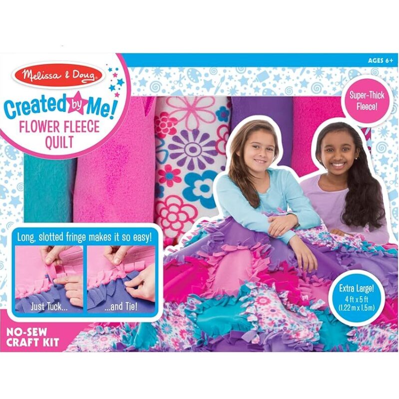 Melissa & Doug Created by Me Flower Fleece Quilt No-Sew Craft Kit