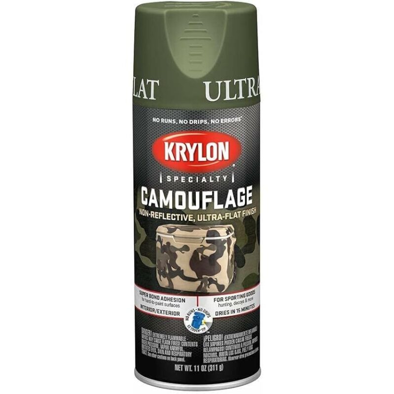 Krylon Woodland Light Green Camouflage Spray Paint - Ideal for Sporting Goods