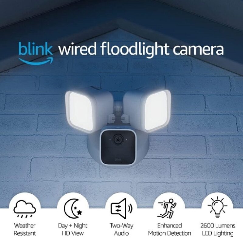 Blink Smart Lighting Security Camera - 2600 Lumens, Weather Resistant, HD View