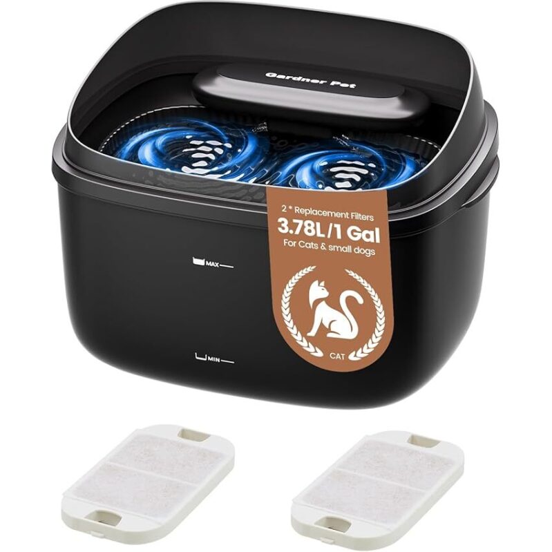 Gardner Pet Ultra Quiet Automatic Cat Fountain w/Filter, 1-gal