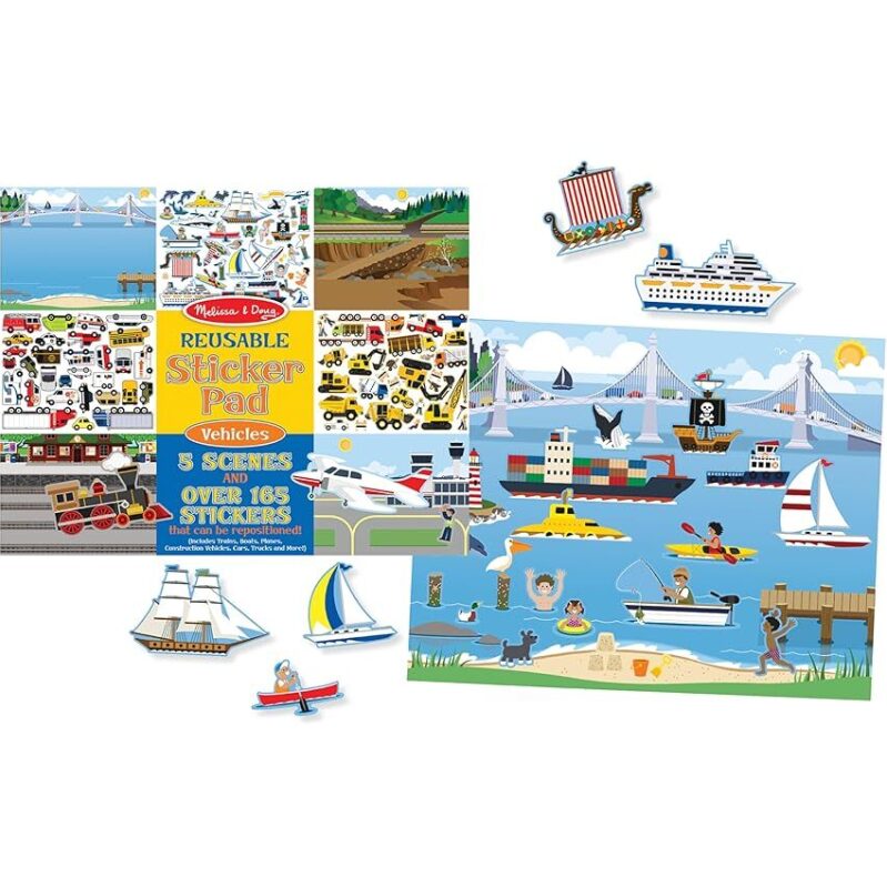 Melissa & Doug Reusable Sticker Pad: Vehicles - Over 165 Stickers
