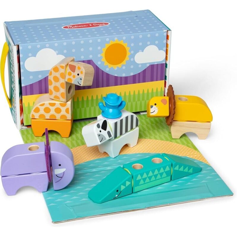 Melissa & Doug Blockables Safari Snap and Play Set 34pcs - Educational and Engaging Toy for Kids
