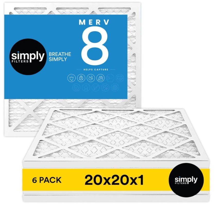 Simply Filters 20x20x1 Central Air Filters, 6-Pack - Spring Sale