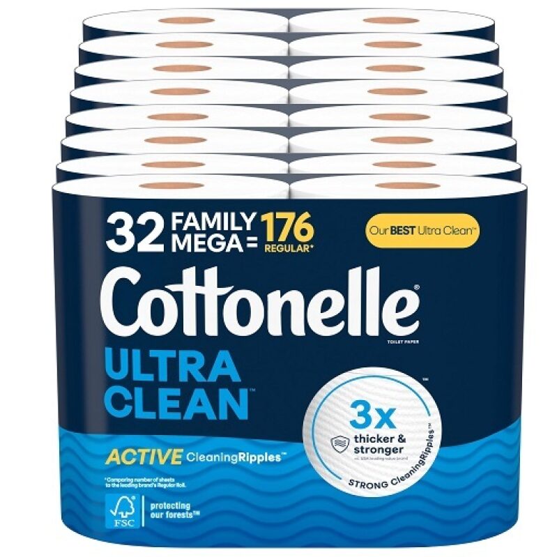Cottonelle Ultra CleanCare Mega Rolls: 32 Pack, 176 Sheets - Premium Quality