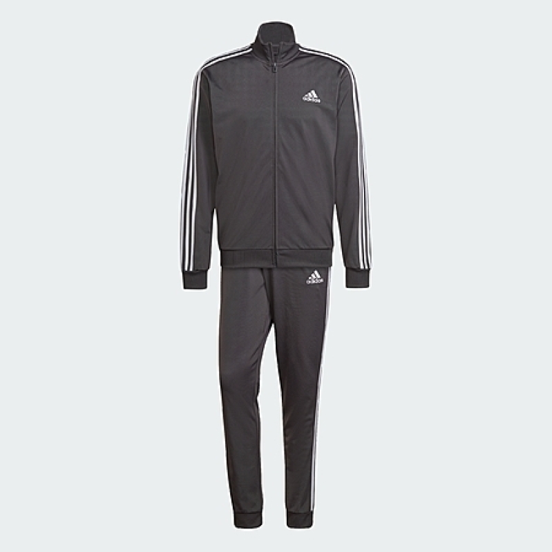 adidas Men's Essentials 3-Stripes Track Suit: Affordable Grey Five Set
