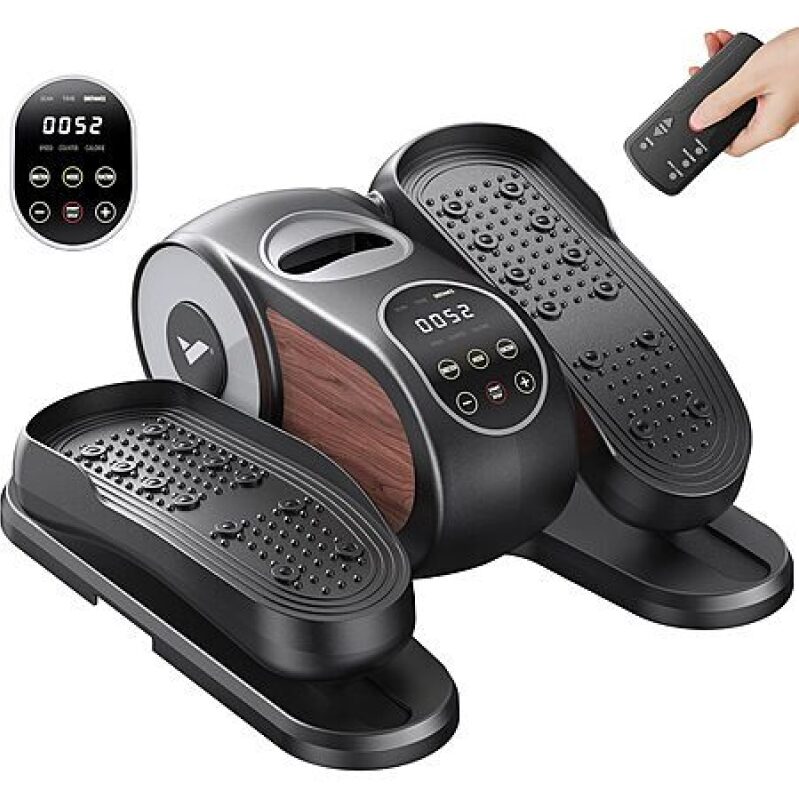 MERACH Under Desk Elliptical Leg Exerciser Machine w/ Remote Control & 12 Adjustable Speed (Black)