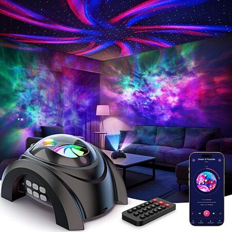Rossetta Dual Lens Galaxy Light Projector w/ White Noise, Bluetooth & Remote Control - Stellar Deal