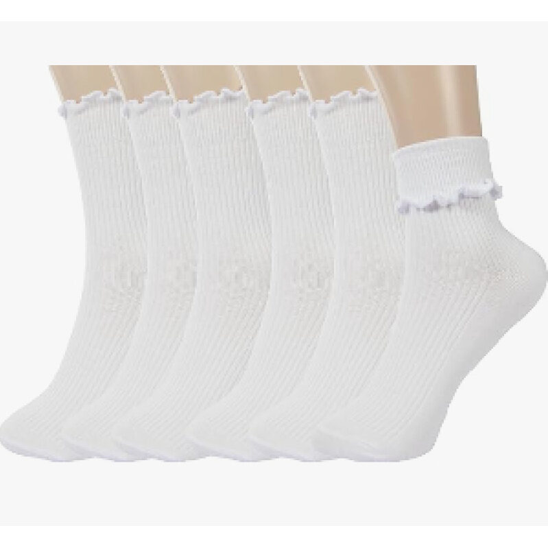 Elegant Cotton Lace Ankle Socks for Women - 5 Pairs
