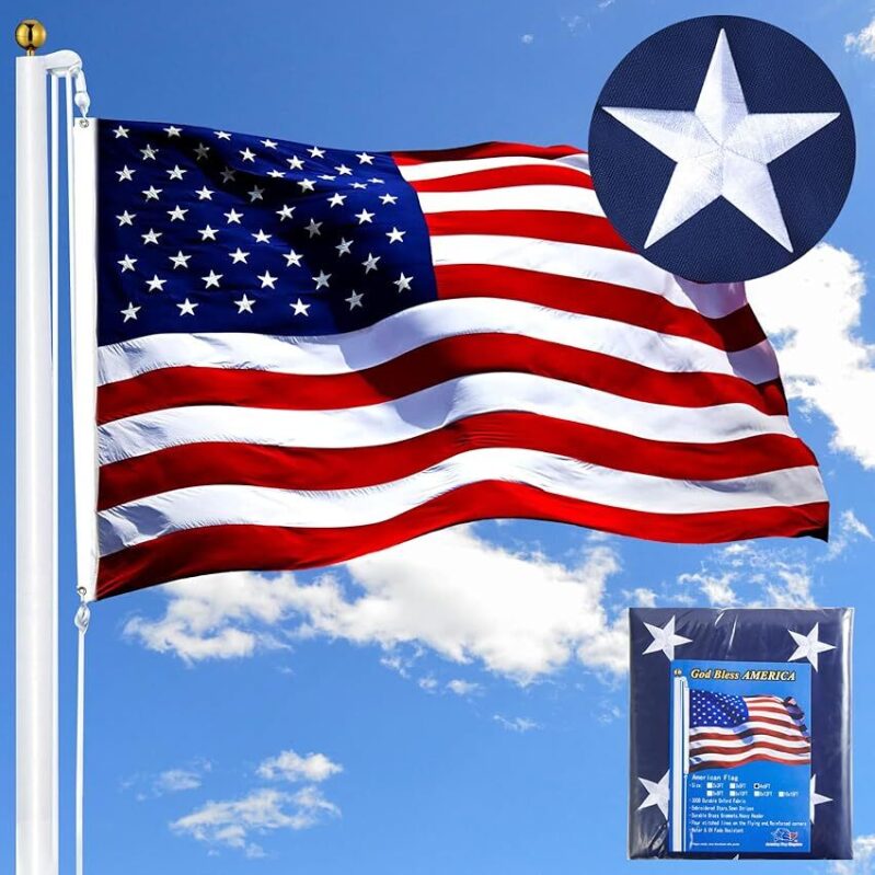 Outdoor American Flag - Durable 3x5 ft with Brass Grommets