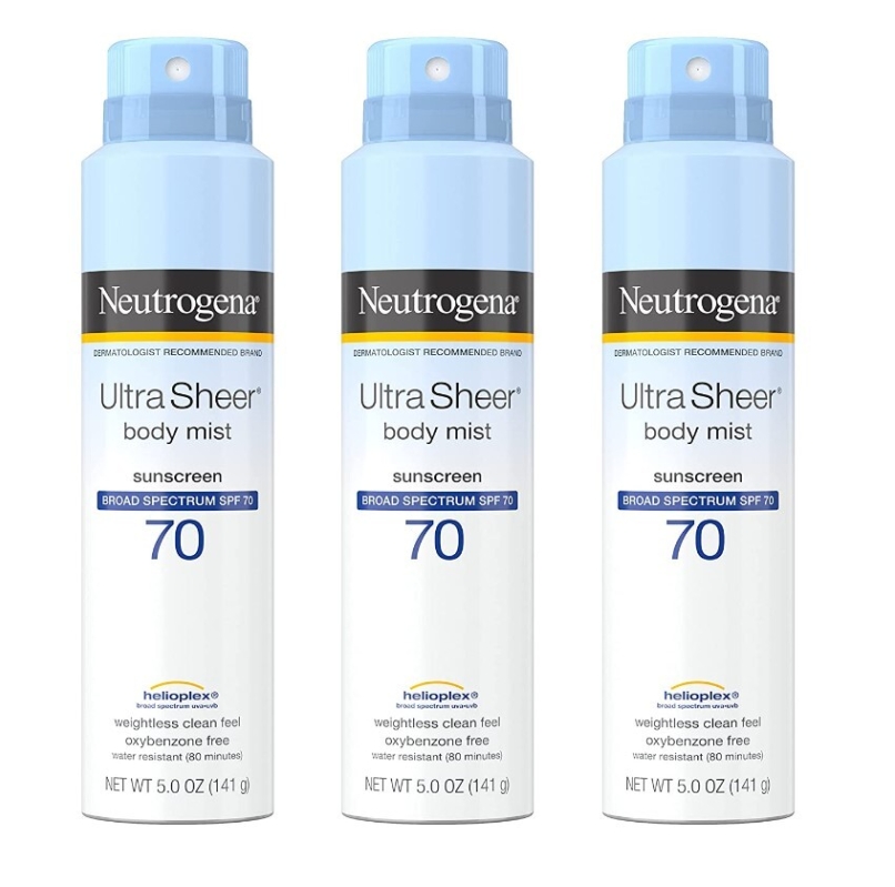 Neutrogena Ultra Sheer SPF 70 Sunscreen Spray - Triple Pack