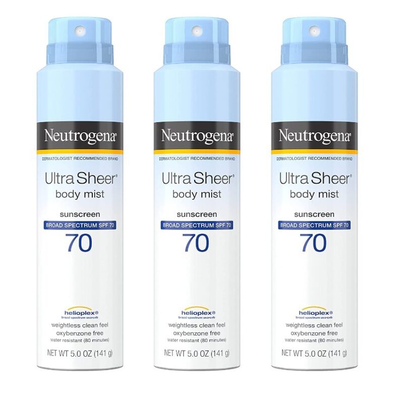 Neutrogena Ultra Sheer SPF 70 Sunscreen Spray - Triple Pack