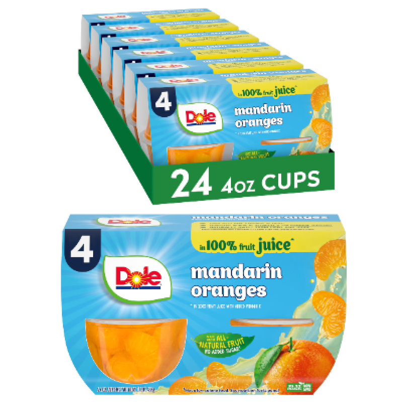 Dole Mandarin Orange Juice Cups - 24ct, 4oz Each