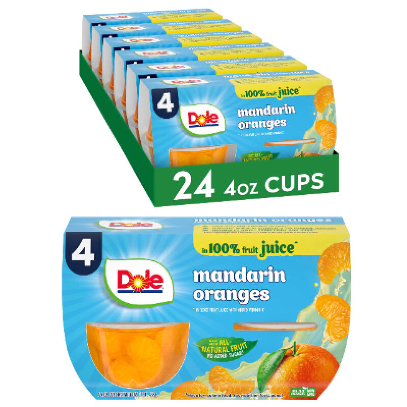 Dole Mandarin Orange Juice Cups - 24ct, 4oz Each