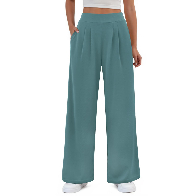 FireSwan Women's High-Waisted Elastic Wide Leg Pants - Comfortable & Stylish