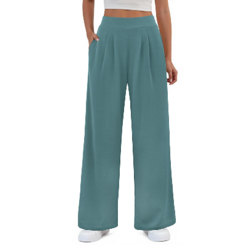 FireSwan Women's High-Waisted Elastic Wide Leg Pants - Comfortable & Stylish