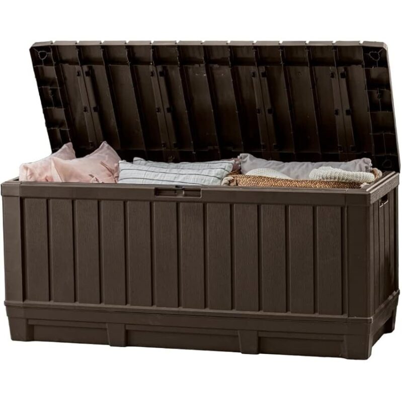 Keter Kentwood 92 Gallon Resin Deck Box - Ultimate Storage Solution for Patio and Garage