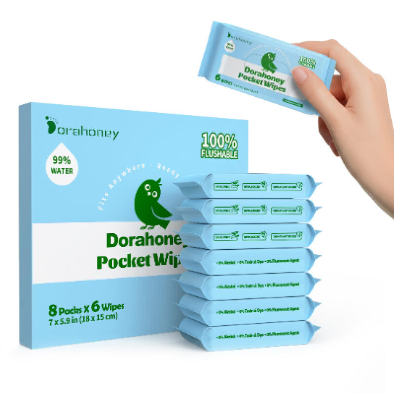 Dorahoney Pocket Wipes: 48 Count Pack for On-the-Go Freshness