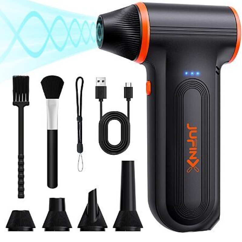 JUFINX X117 Electric Air Duster with Accessories - Affordable Precision Cleaning