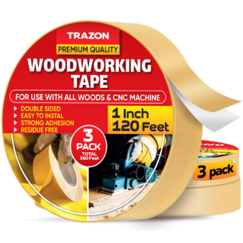 High-Quality Double-Sided Woodworking Tape - 3 Rolls