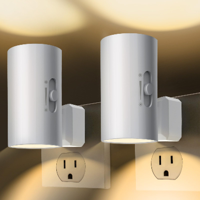 Adjustable LED Night Lights, 2-Pack - Bright, Energy-Efficient Home Lighting