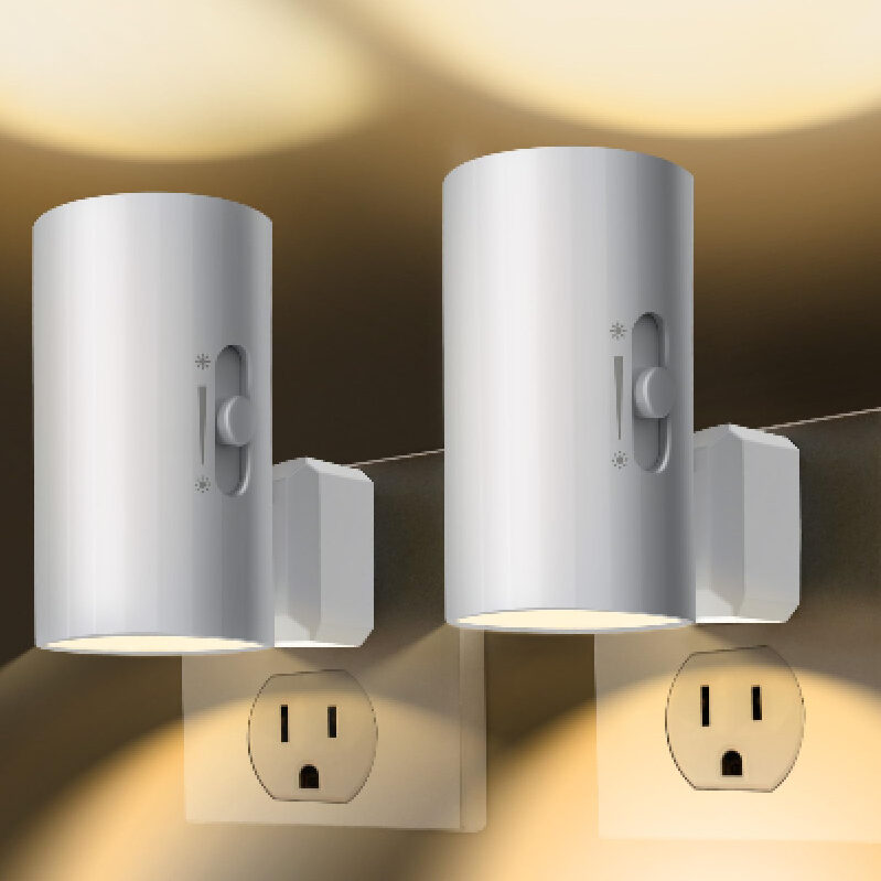 Adjustable LED Night Lights, 2-Pack - Bright, Energy-Efficient Home Lighting