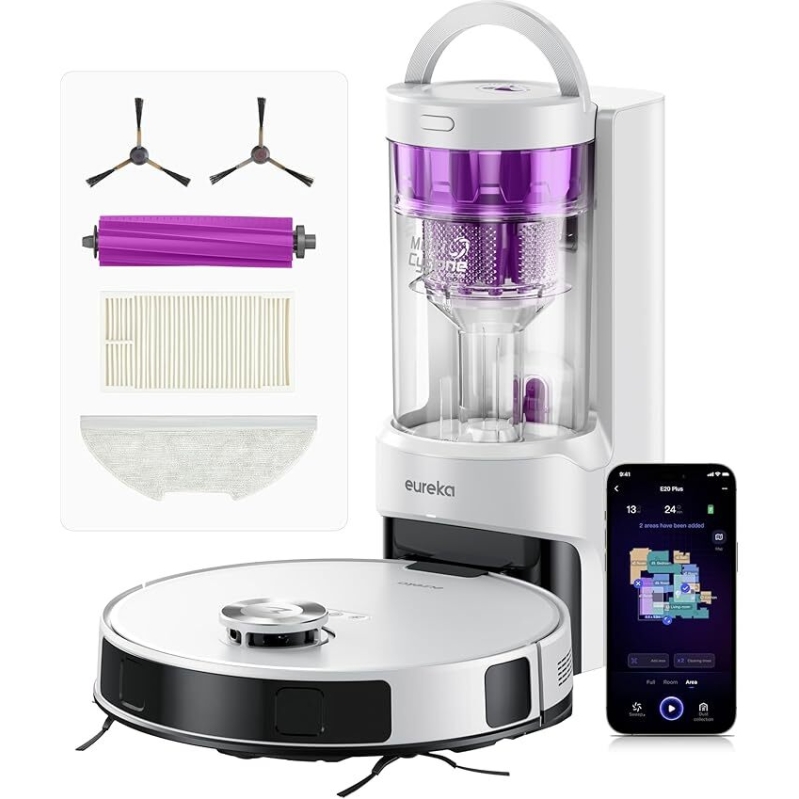 Eureka E20 Plus Robot Vacuum and Mop Combo - Smart, Self-Emptying Cleaning Solution