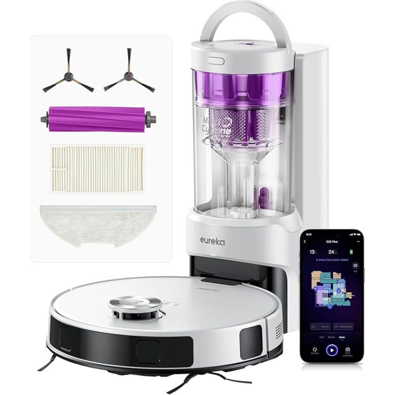 Eureka E20 Plus Robot Vacuum and Mop Combo - Smart, Self-Emptying Cleaning Solution