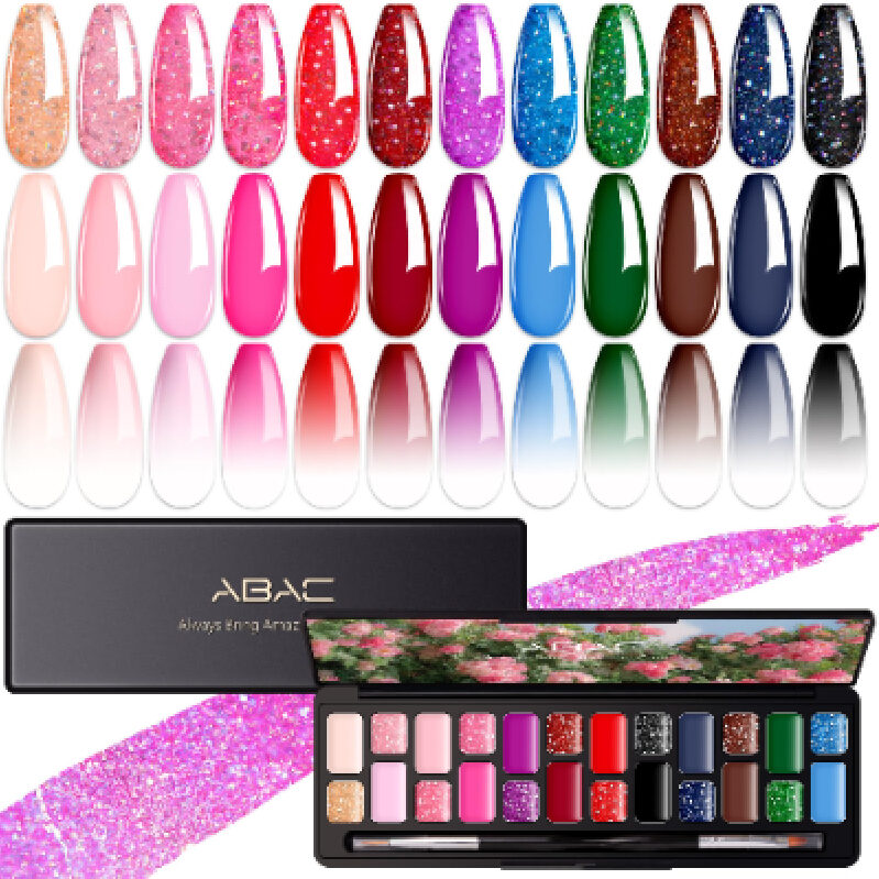 Vibrant ABAC 24-Color Gel Nail Polish Set - Stunning Manicures at Home