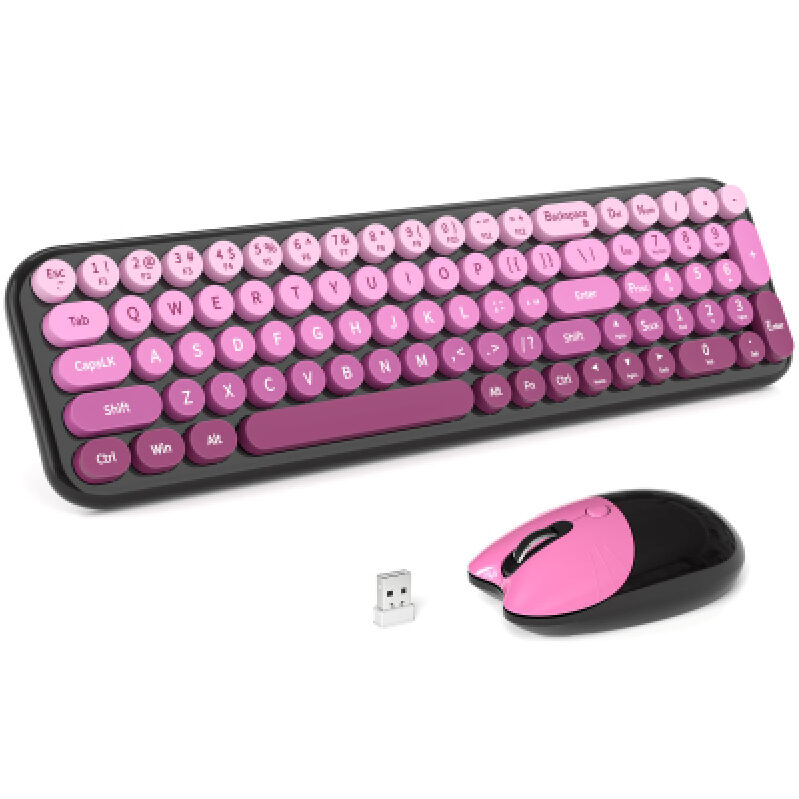 Wireless Keyboard and Mouse Combo - Pink