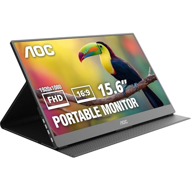 AOC 16T20 15.6-inch FHD 1080p IPS Portable Monitor - Perfect for Work, Gaming, and Streaming