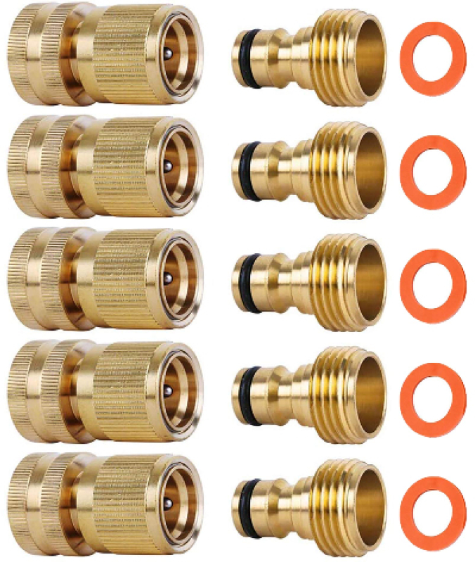 Solid Brass Garden Hose Quick Connectors - Reliable and Durable