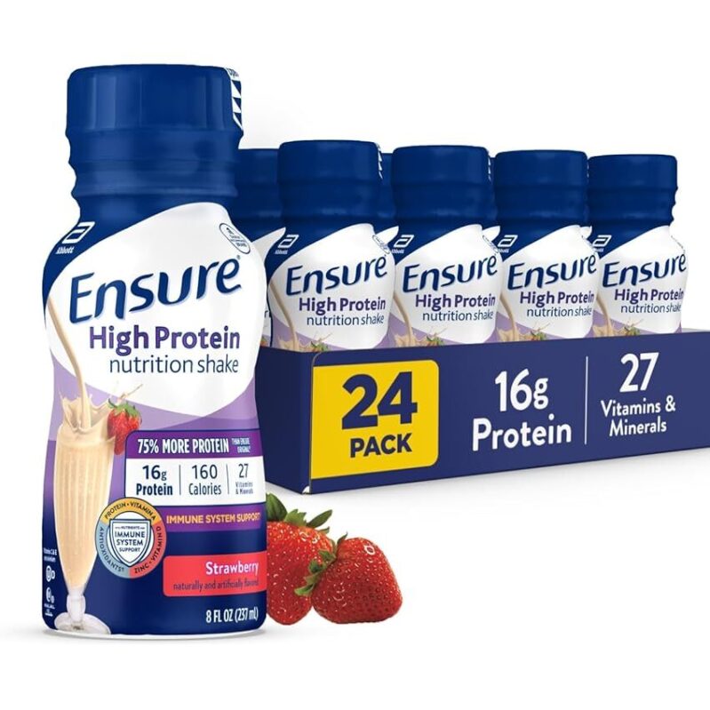 24-Pack Ensure High Protein Strawberry Nutrition Shake 8oz