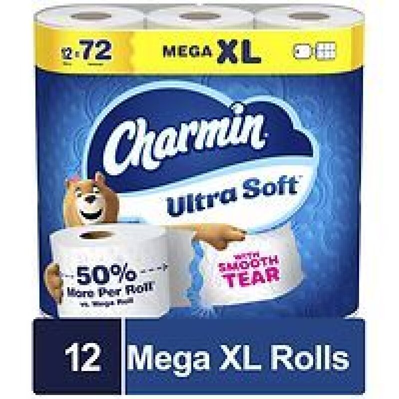 24 Mega XL Rolls Charmin Ultra Soft Toilet Paper + 6pk Bounty Paper Towels