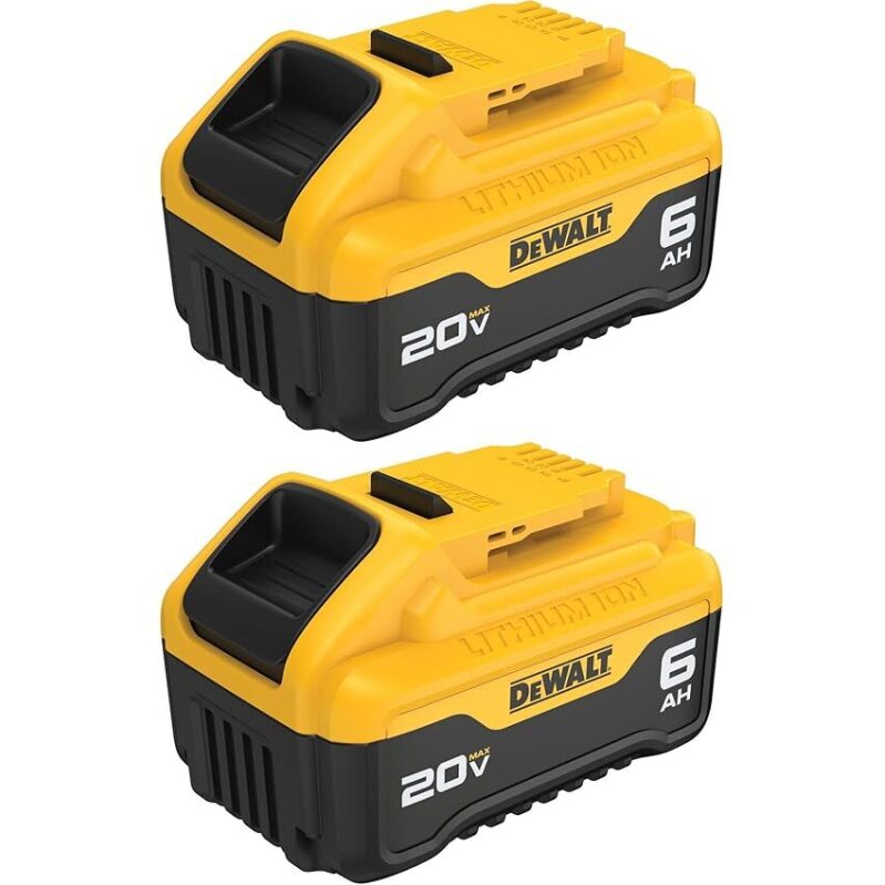 Power Up with DEWALT 20V MAX 6 Ah Lithium Ion Batteries - Reliable and Long-lasting