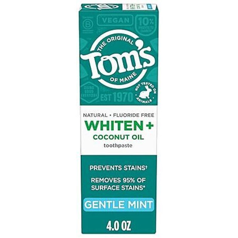 Tom's of Maine Whiten Plus Coconut Oil Fluoride Free Toothpaste - Great Deal
