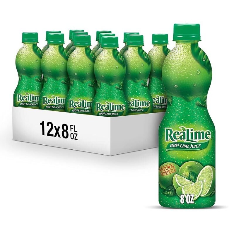 12-Pack ReaLime 100% Lime Juice 8oz Bottles - Pure Citrus Power