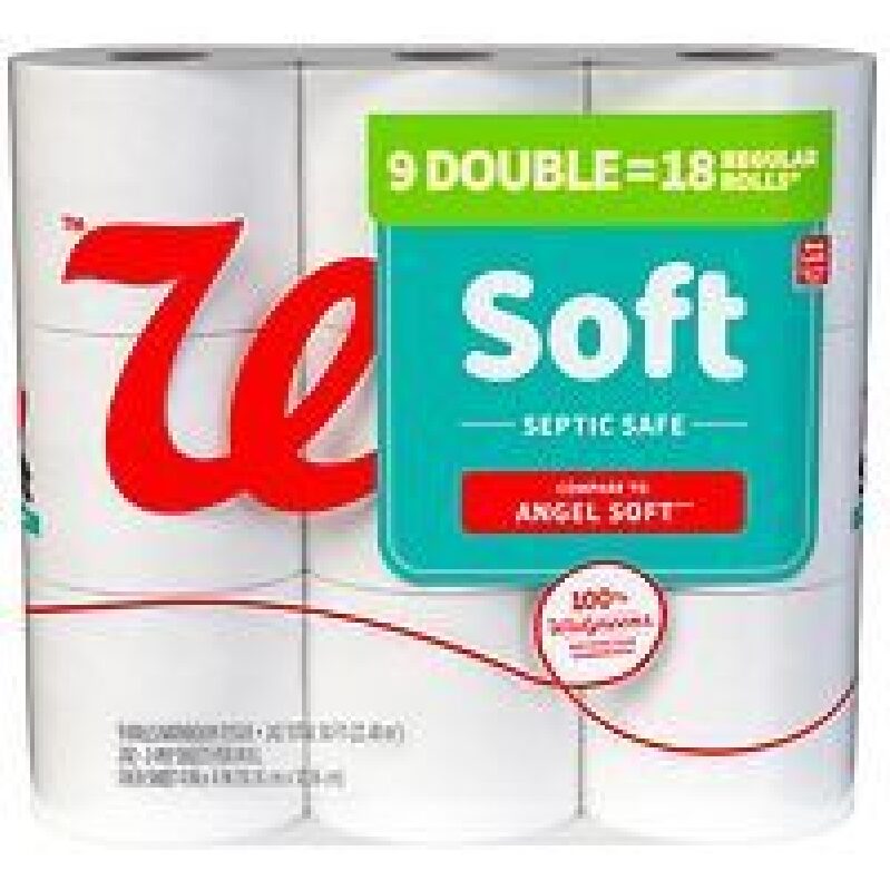 Walgreens Soft Bathroom Tissue Rolls: 9 Double Rolls, 18 Regular Rolls