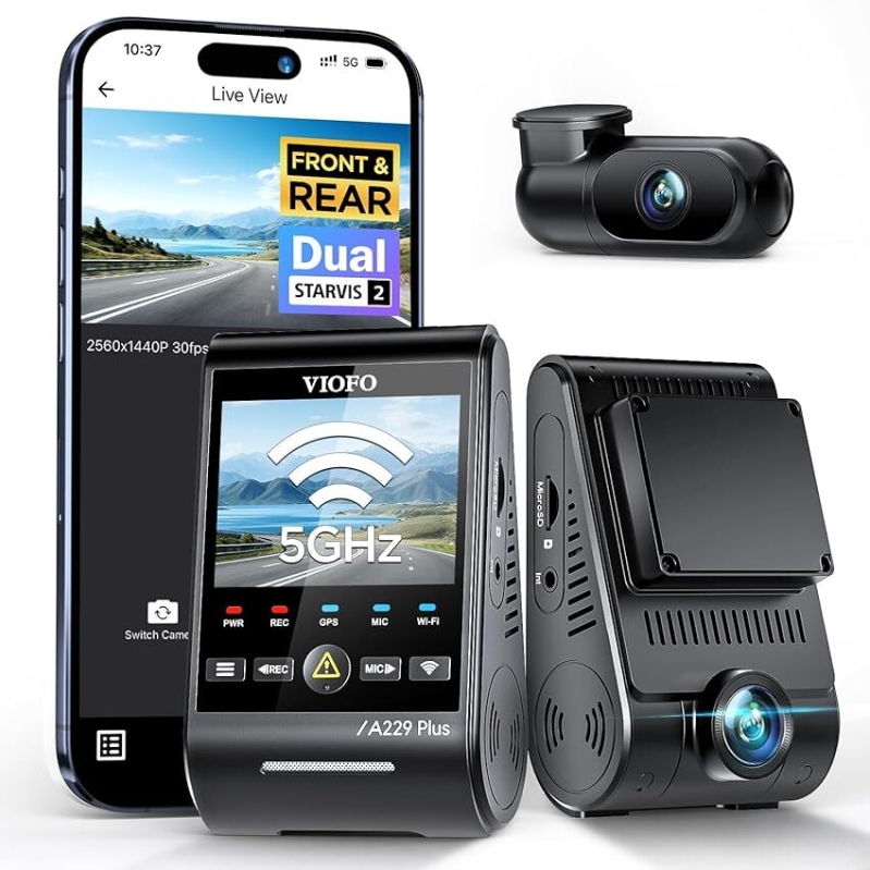 VIOFO A229 Plus Dash Cam - Dual STARVIS 2 Sensors for Clear Footage