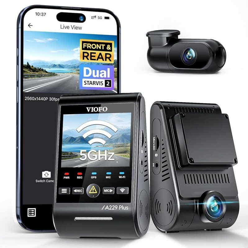 VIOFO A229 Plus Dash Cam - Dual STARVIS 2 Sensors for Clear Footage