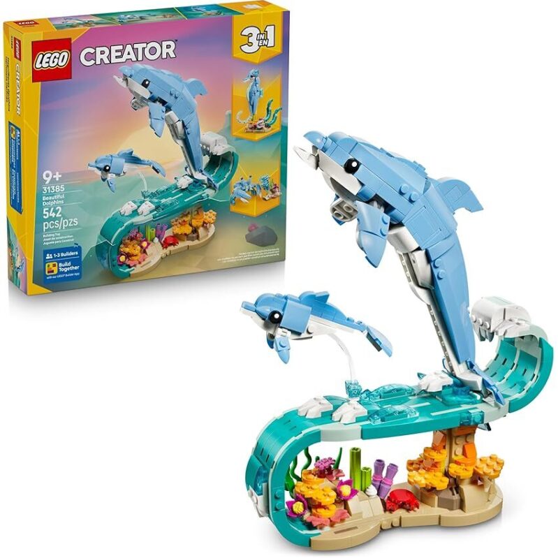 LEGO Creator 3 in 1 Sea Animals: Beautiful Dolphins Building Toy - Fun & Educational