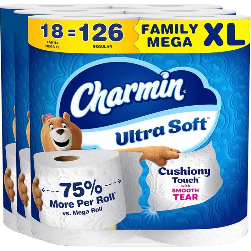 Charmin Ultra Soft Cushiony Touch Toilet Paper - 18 Mega Rolls