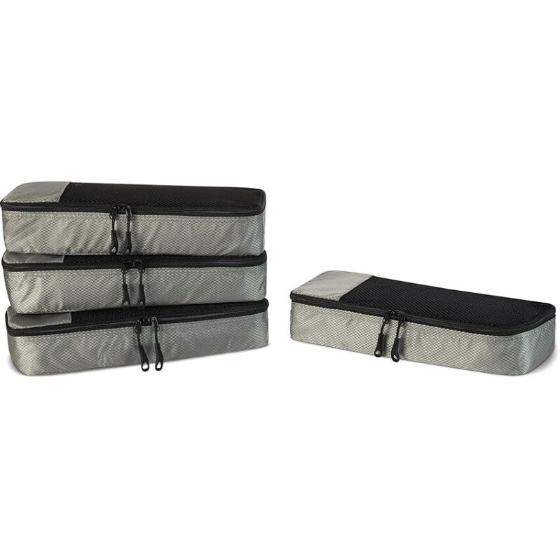 Amazon Essentials 4-Piece Slim Packing Cubes Set - Maximize Storage Efficiently
