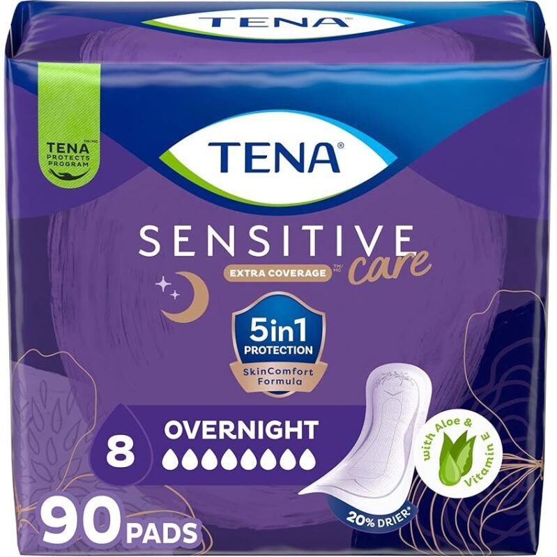 TENA Sensitive Care Incontinence Pads 90ct - Premium Overnight Protection