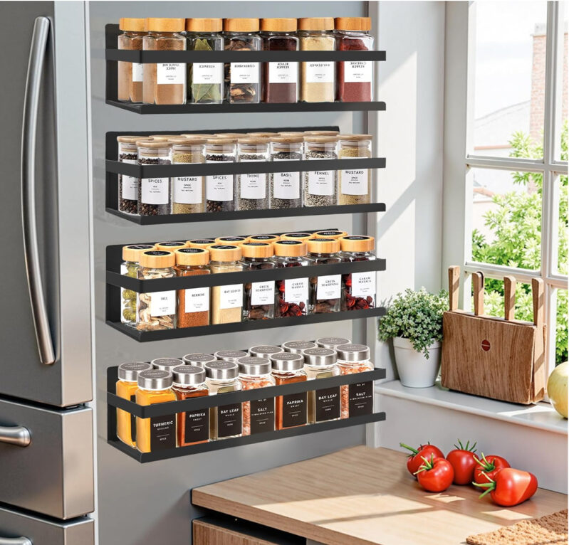 Spring Sale: Magnetic Spice Racks for Fridge - 4-Pack