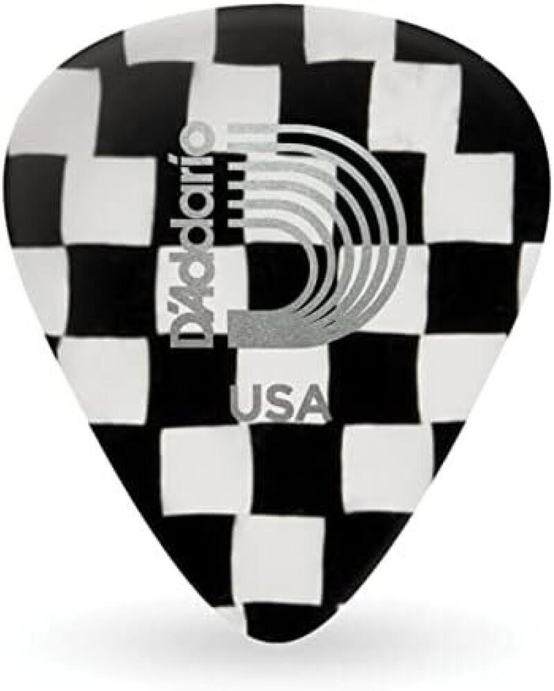 25-Pack D'Addario Checkerboard Celluloid Guitar Picks (Medium) - 52% Savings